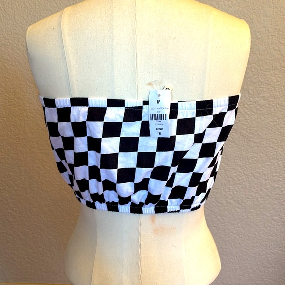 Emma & Sam | Black & White Checkered Cotton Tube Top Retro Classic Top NWT - Picture 3 of 9